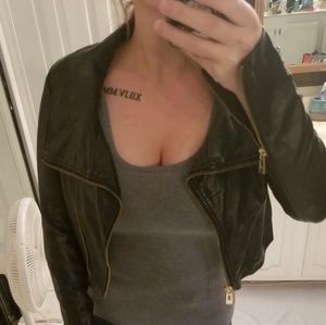 Faux Leather Jacket Medium